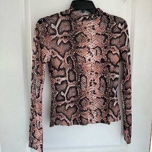 Snakeskin mock turtle neck